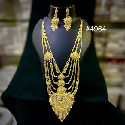 Exclusive Gold Plated Long Necklaces Set, PMJ Model No: 4964