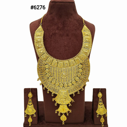 Exclusive Gold Plated Long Necklace Set, PMJ Model No: 6276