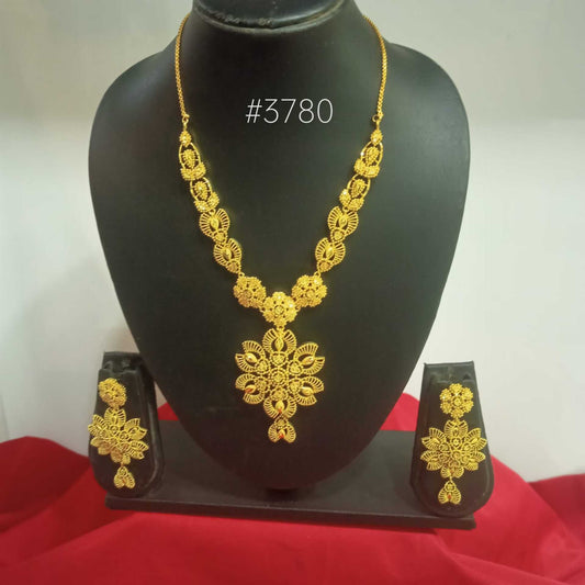 Gold Plated Bridal Short  Necklace Set, PMJ Model No: 3780