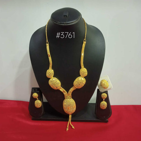 Gold Plated Bridal Short  Necklace Set, PMJ Model No: 3761