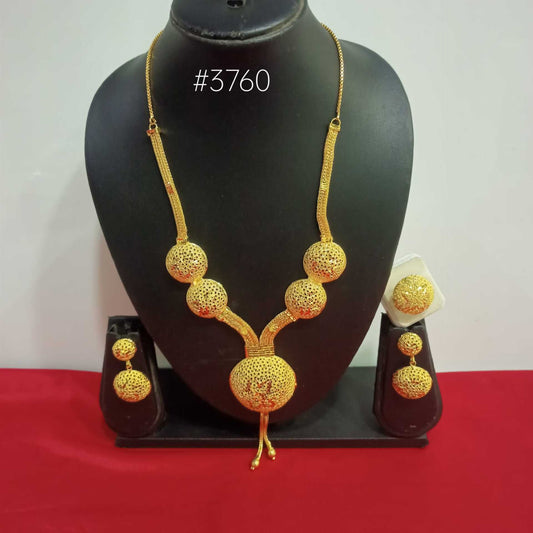 Gold Plated Bridal Short  Necklace Set, PMJ Model No: 3760