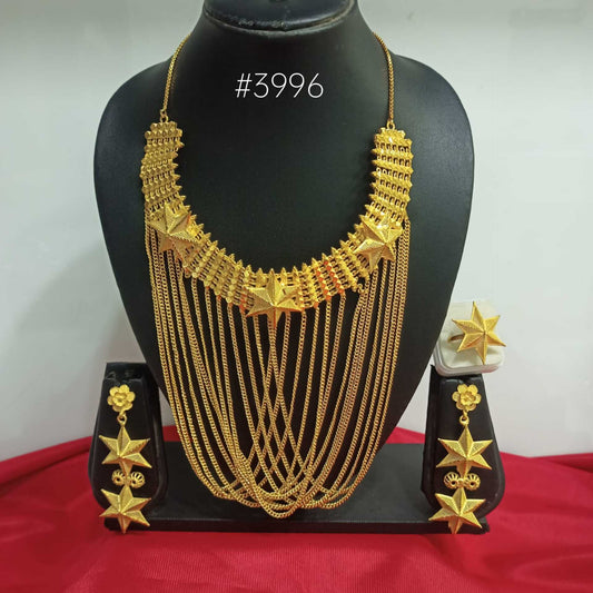 Gold Plated Short Necklace Set, PMJ Model No: 3996