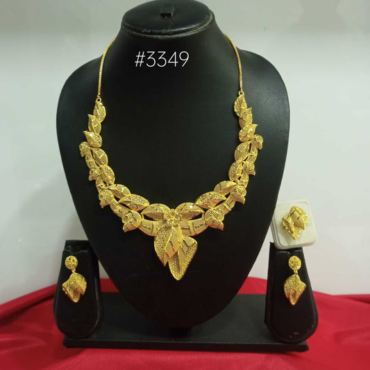 Gold Plated Short Necklace Set, PMJ Model No: 3349