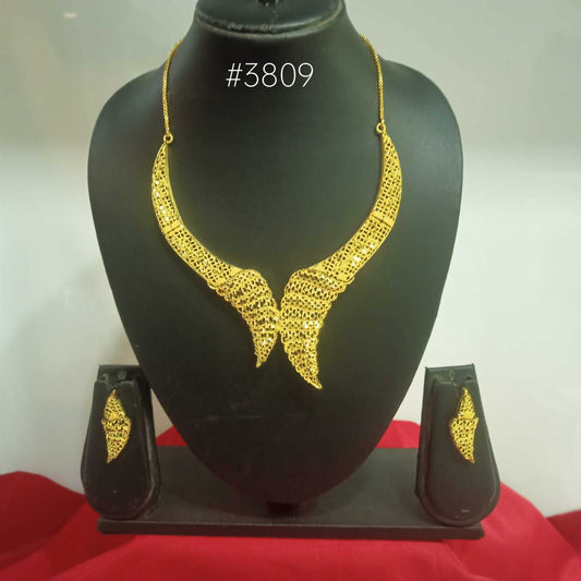 Gold Plated Bridal Short Necklace Set, PMJ Model No: 3809