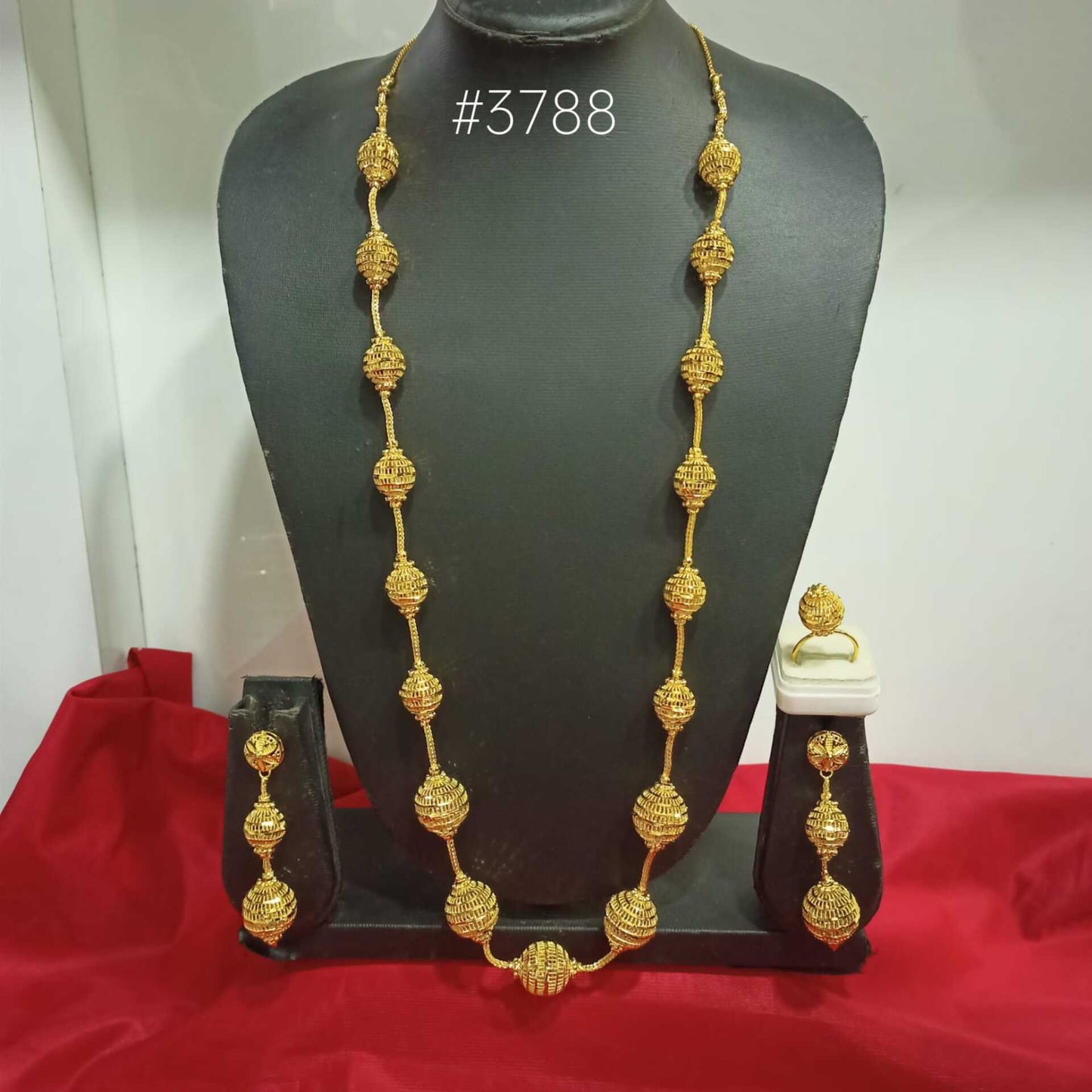 Exclusive Gold Plated Long Necklaces Set, PMJ Model No: 3788