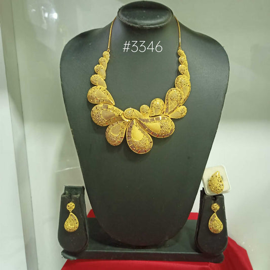 Gold Plated Hand Made Short Necklace Set, PMJ Model No: 3346