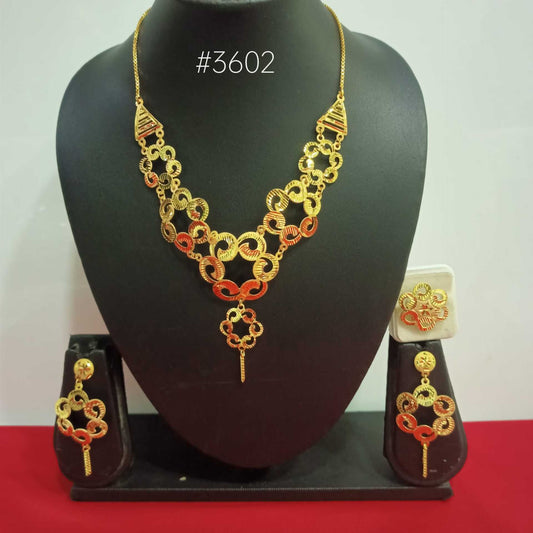 Gold Plated Bridal Short  Necklace Set, PMJ Model No: 3602