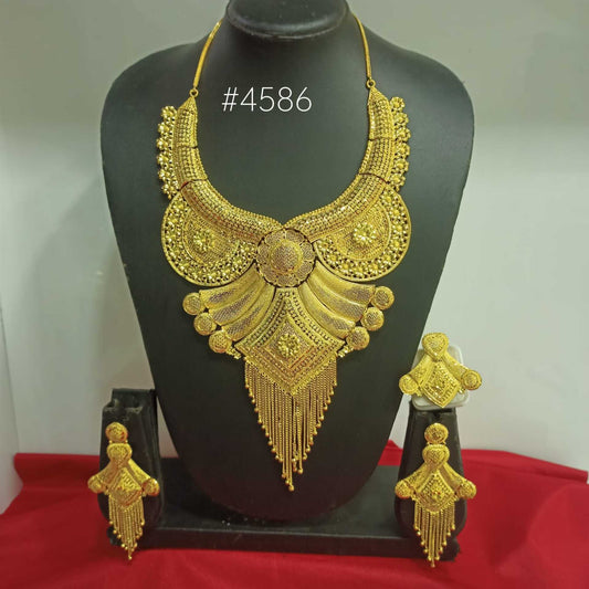 Gold Plated Long Necklace Set, PMJ Model No: 4586