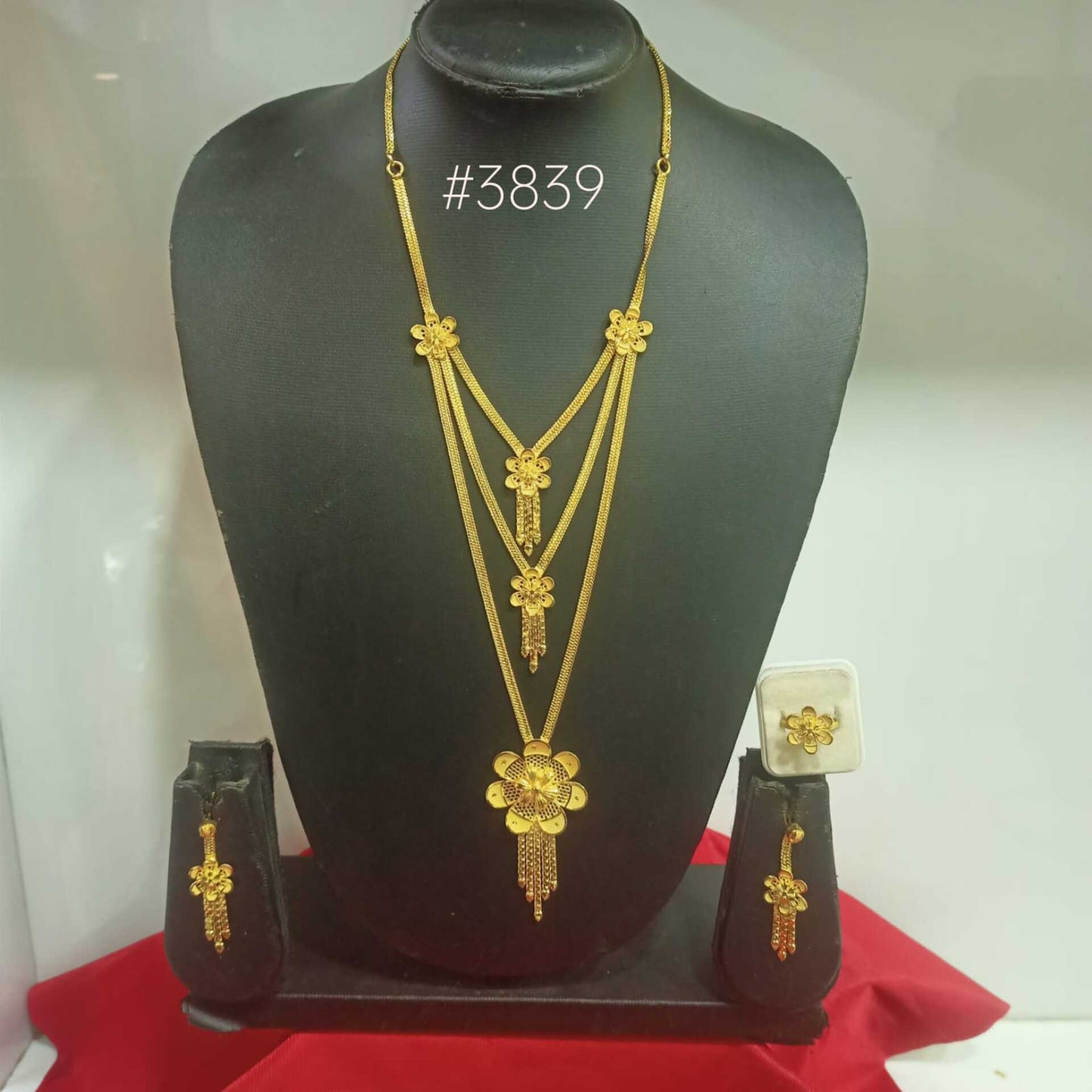 Exclusive Gold Plated Long Necklaces Set, PMJ Model No: 3839