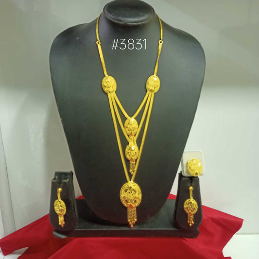 Exclusive Gold Plated Long Necklaces Set, PMJ Model No: 3831