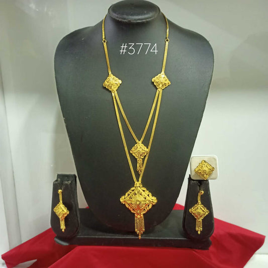 Exclusive Gold Plated Long Necklaces Set, PMJ Model No: 3774