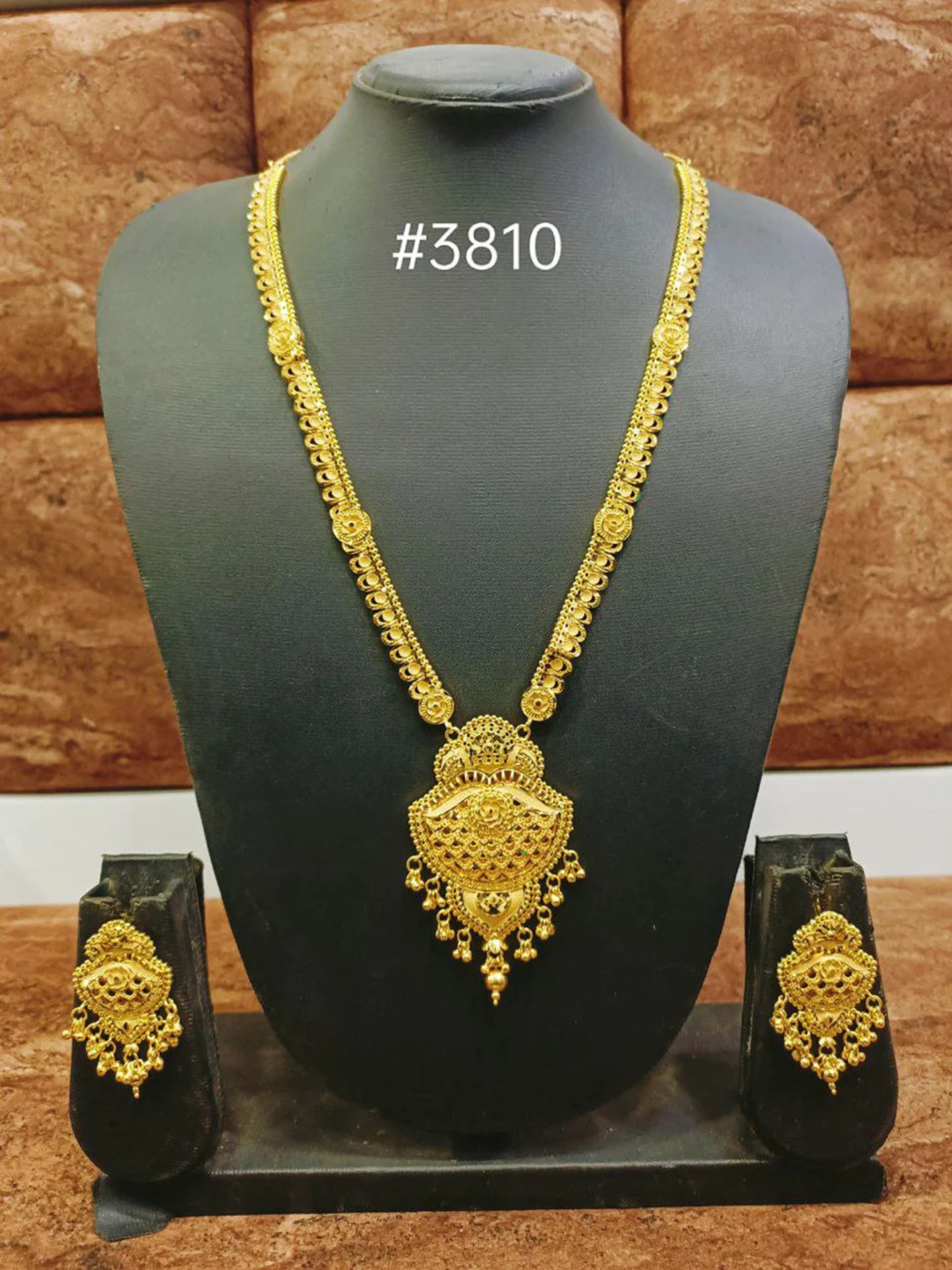 Exclusive Gold Plated Long Necklaces Set, PMJ Model No: 3810