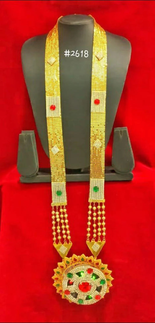 Gold Plated Beautiful Stylish Long Necklace with Earrings MODEL :2618