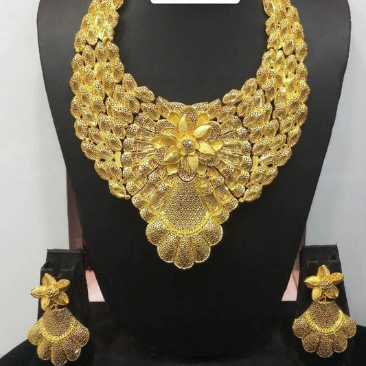 Gold Plated Bridal Short  Necklace Set, PMJ Model No: 3272