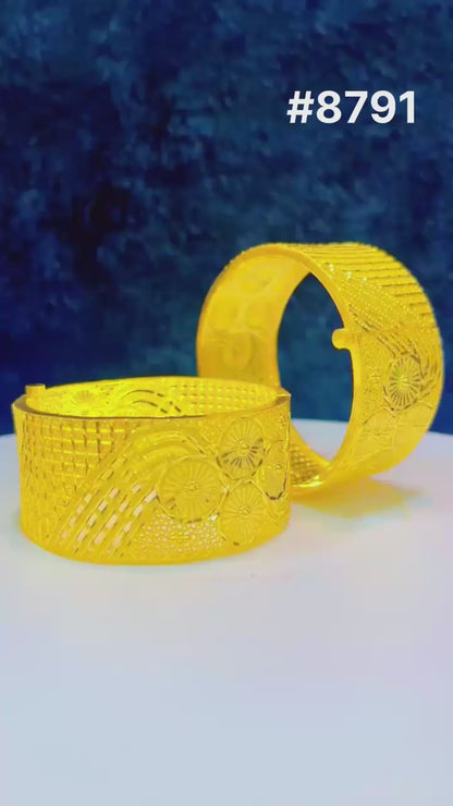 Gold Plated Bridal Wear Bangles, PMJ Model No: 8791