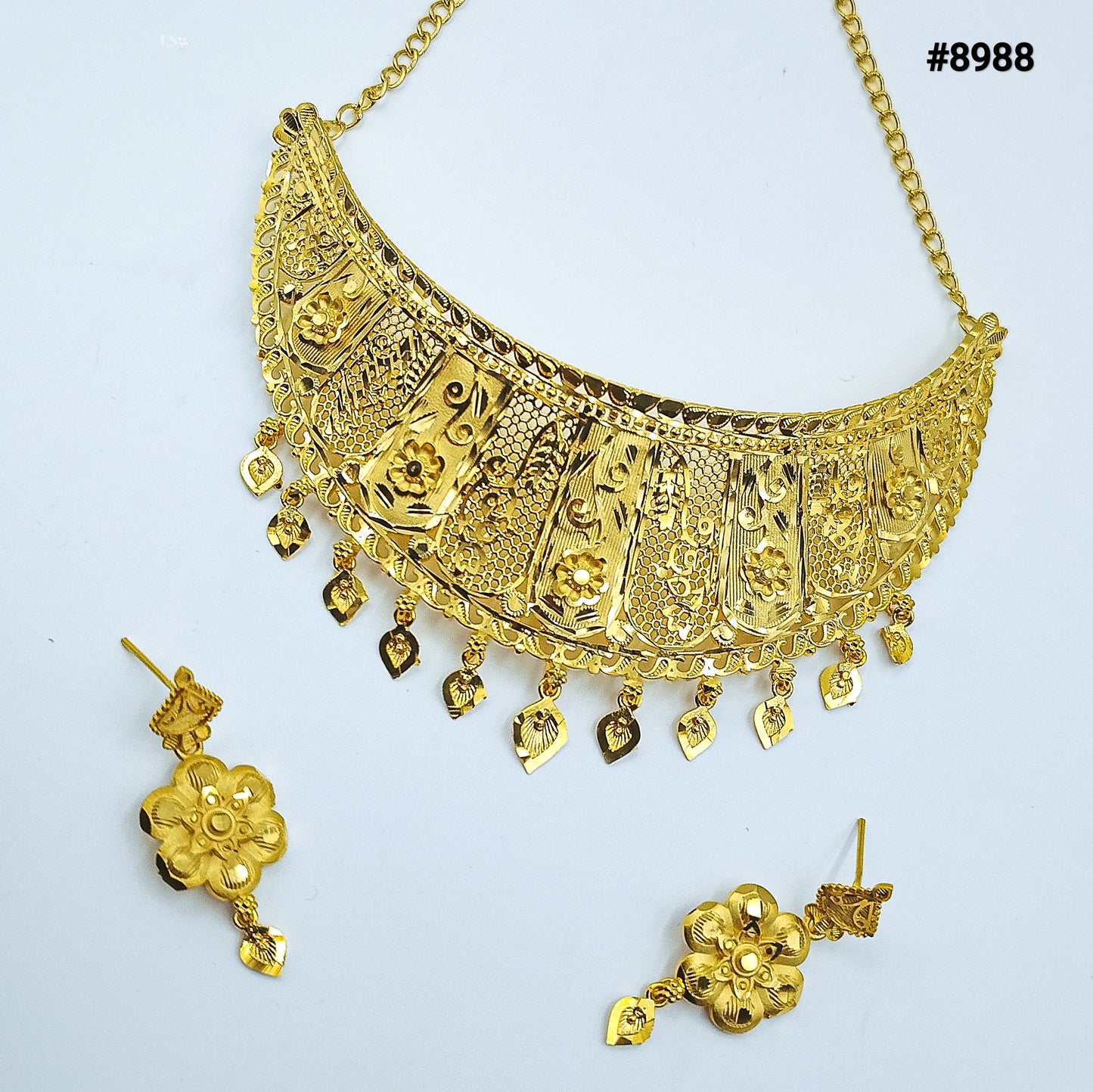 Gold Plated SHORT NECKLACE 5 Gram Gold Plated Jewellery PMJ Model No : 8988