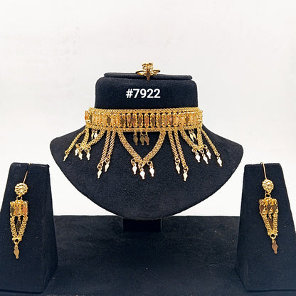 Gold Plated Short Necklace 5 Gram Gold Plated Jewellery PMJ Model No : 7922