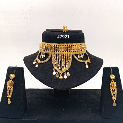 Gold Plated Short Necklace 5 Gram Gold Plated Jewellery PMJ Model No : 7921
