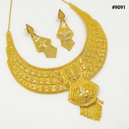 Gold Plated SHORT NECKLACE 5 Gram Gold Plated Jewellery PMJ Model No: 9091