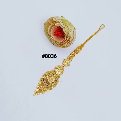Gold Plated Maang Tika 5 Gram Gold Plated Jewellery PMJ Model No : 8036