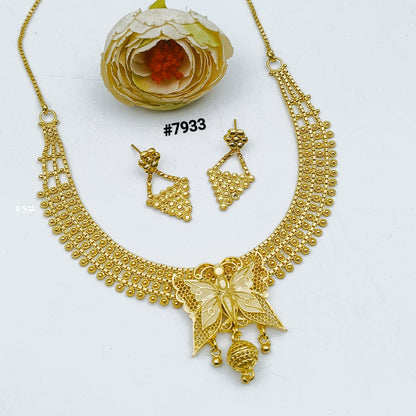 Gold Plated Short Necklace 5 Gram Gold Plated Jewellery PMJ Model No : 7933