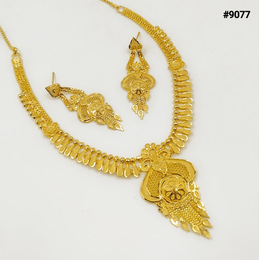 Gold Plated SHORT NECKLACE 5 Gram Gold Plated Jewellery PMJ Model No: 9077
