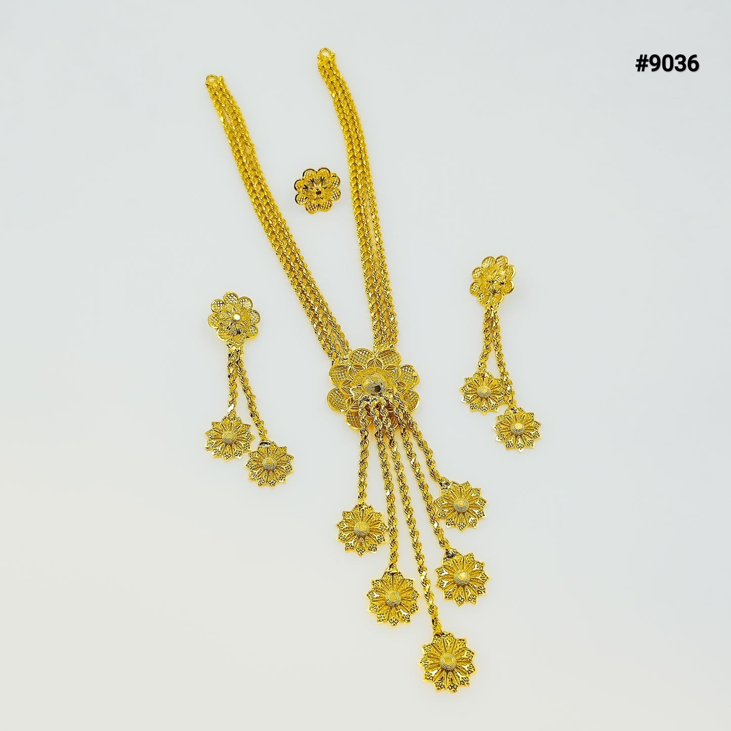 Gold Plated LONG NECKLACE 5 Gram Gold Plated Jewellery PMJ Model No : 9036