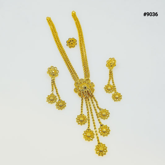 Gold Plated LONG NECKLACE 5 Gram Gold Plated Jewellery PMJ Model No : 9036