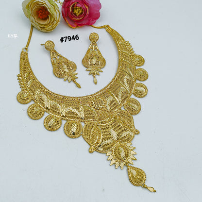 Gold Plated Short NECKLACE 5 Gram Gold Plated Jewellery PMJ Model No : 7946