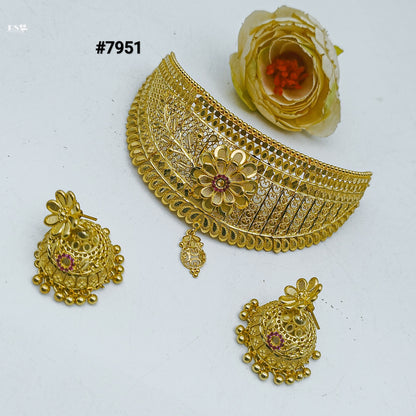 Gold Plated LONG NECKLACE 5 Gram Gold Plated Jewellery PMJ Model No : 7951