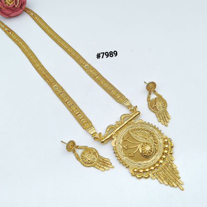 Gold Plated LONG NECKLACE 5 Gram Gold Plated Jewellery PMJ Model No : 7989