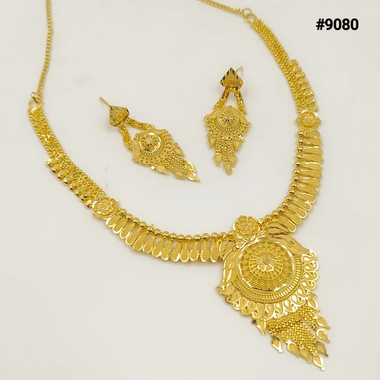 Gold Plated SHORT NECKLACE 5 Gram Gold Plated Jewellery PMJ Model No: 9080