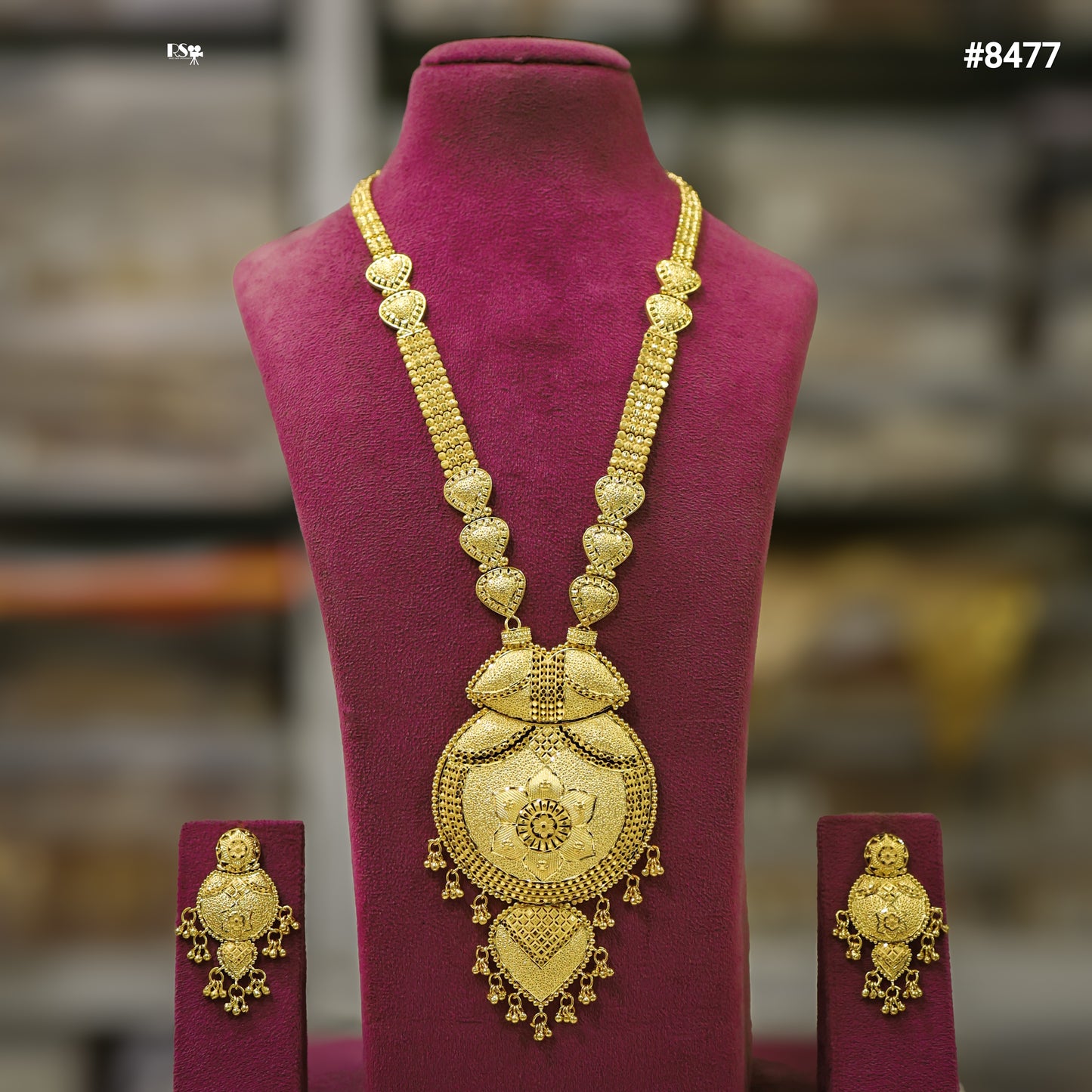 Gold Plated LONG NECKLACE 5 Gram Gold Plated Jewellery PMJ Model No : 8477