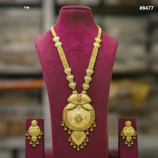 Gold Plated LONG NECKLACE 5 Gram Gold Plated Jewellery PMJ Model No : 8477