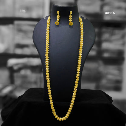 Gold Plated Long NECKLACE 5 Gram Gold Plated Jewellery 34 inch PMJ Model No : 8116