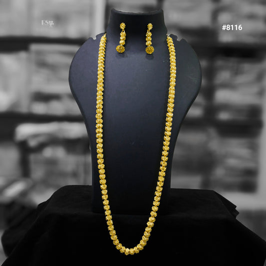 Gold Plated Long NECKLACE 5 Gram Gold Plated Jewellery 34 inch PMJ Model No : 8116