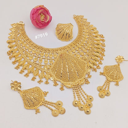 Gold Plated NECKLACE 5 Gram Gold Plated Jewellery PMJ Model No : 7919