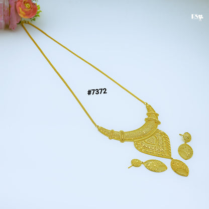 Gold Plated LONG NECKLACE 1 Gram Gold Plated Jewellery PMJ Model No : 7372