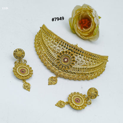 Gold Plated LONG NECKLACE 5 Gram Gold Plated Jewellery PMJ Model No : 7949