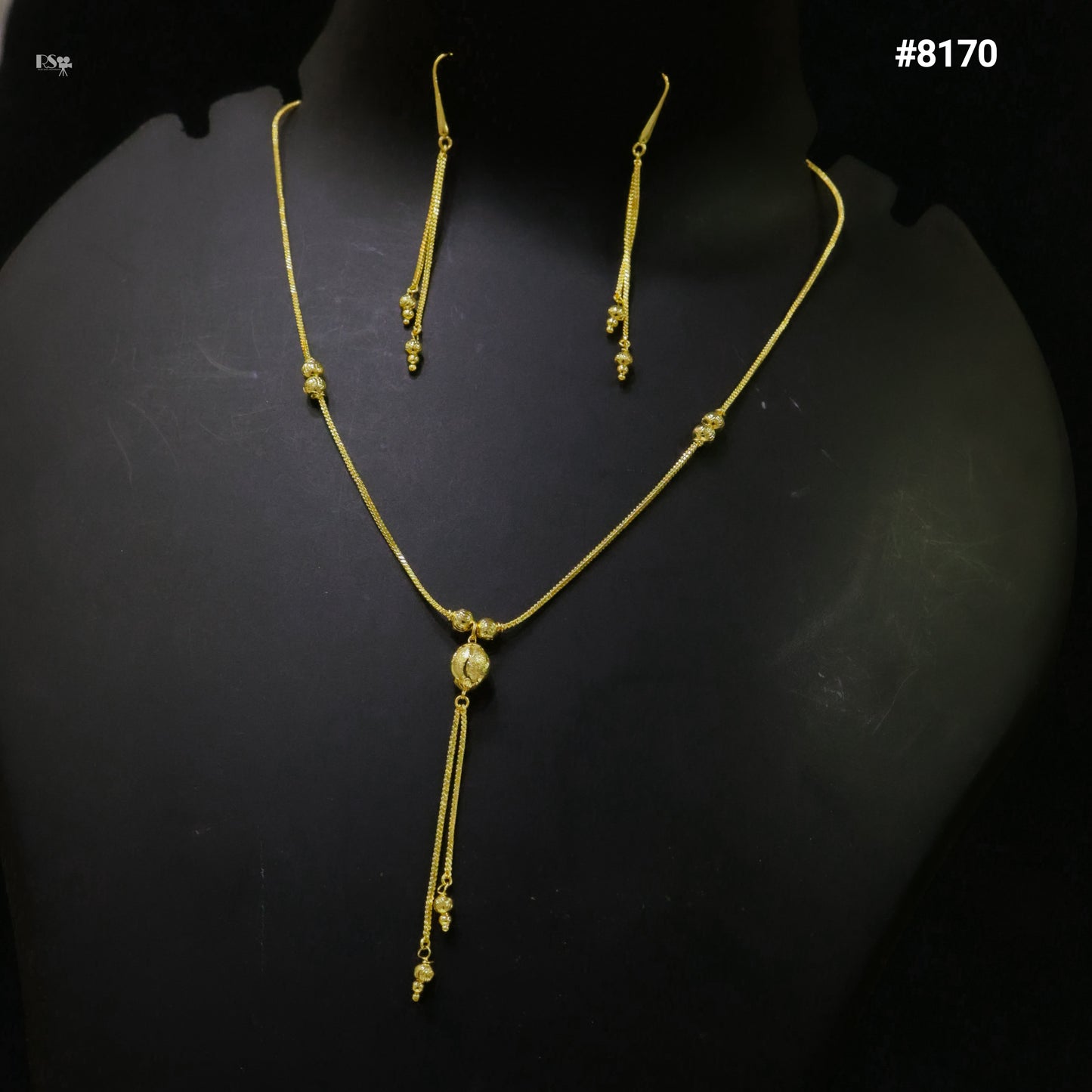 Gold Plated LONG NECKLACE 5 Grammes Gold Plated Jewellery PMJ Model No : 8170