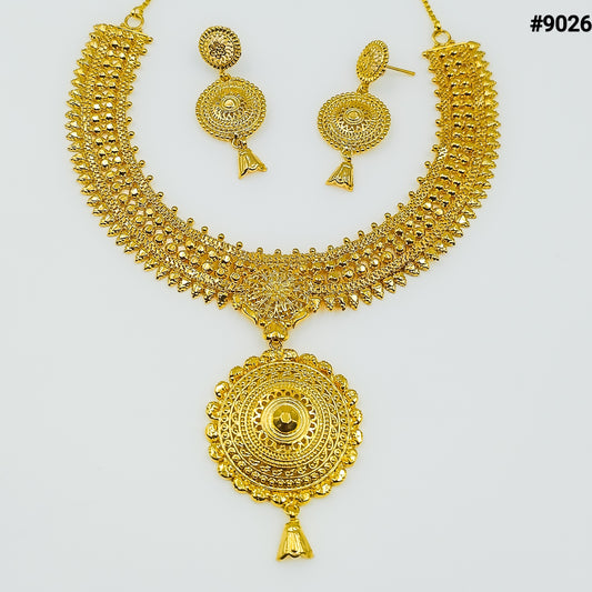 Gold Plated SHORT NECKLACE 5 Gram Gold Plated Jewellery PMJ Model No : 9026