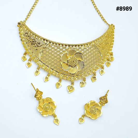 Gold Plated SHORT NECKLACE 5 Gram Gold Plated Jewellery PMJ Model No : 8989
