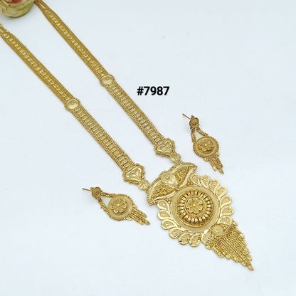 Gold Plated LONG NECKLACE 5 Gram Gold Plated Jewellery PMJ Model No : 7987
