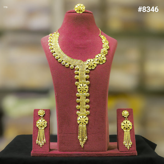 Gold Plated LONG NECKLACE 5 Gram Gold Plated Jewellery PMJ Model No : 8346