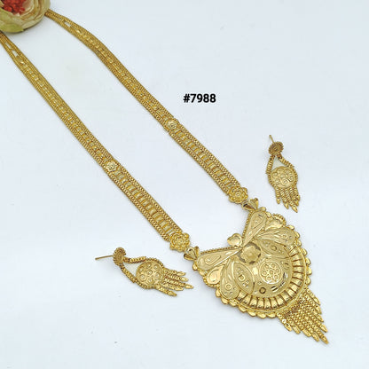 Gold Plated LONG NECKLACE 5 Gram Gold Plated Jewellery PMJ Model No : 7988
