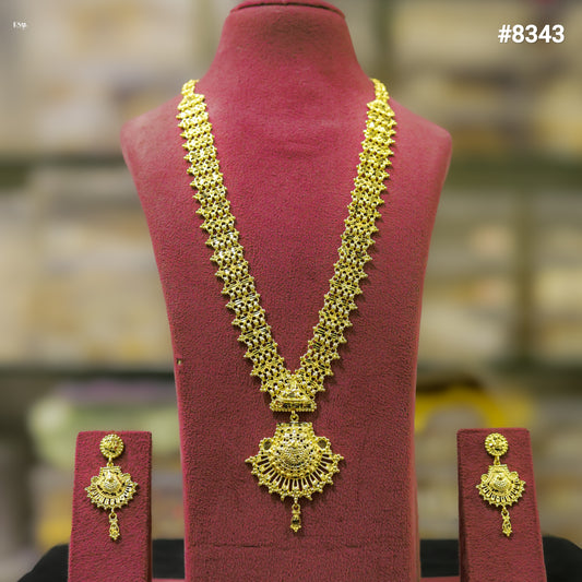 Gold Plated LONG NECKLACE 5 Gram Gold Plated Jewellery PMJ Model No : 8343