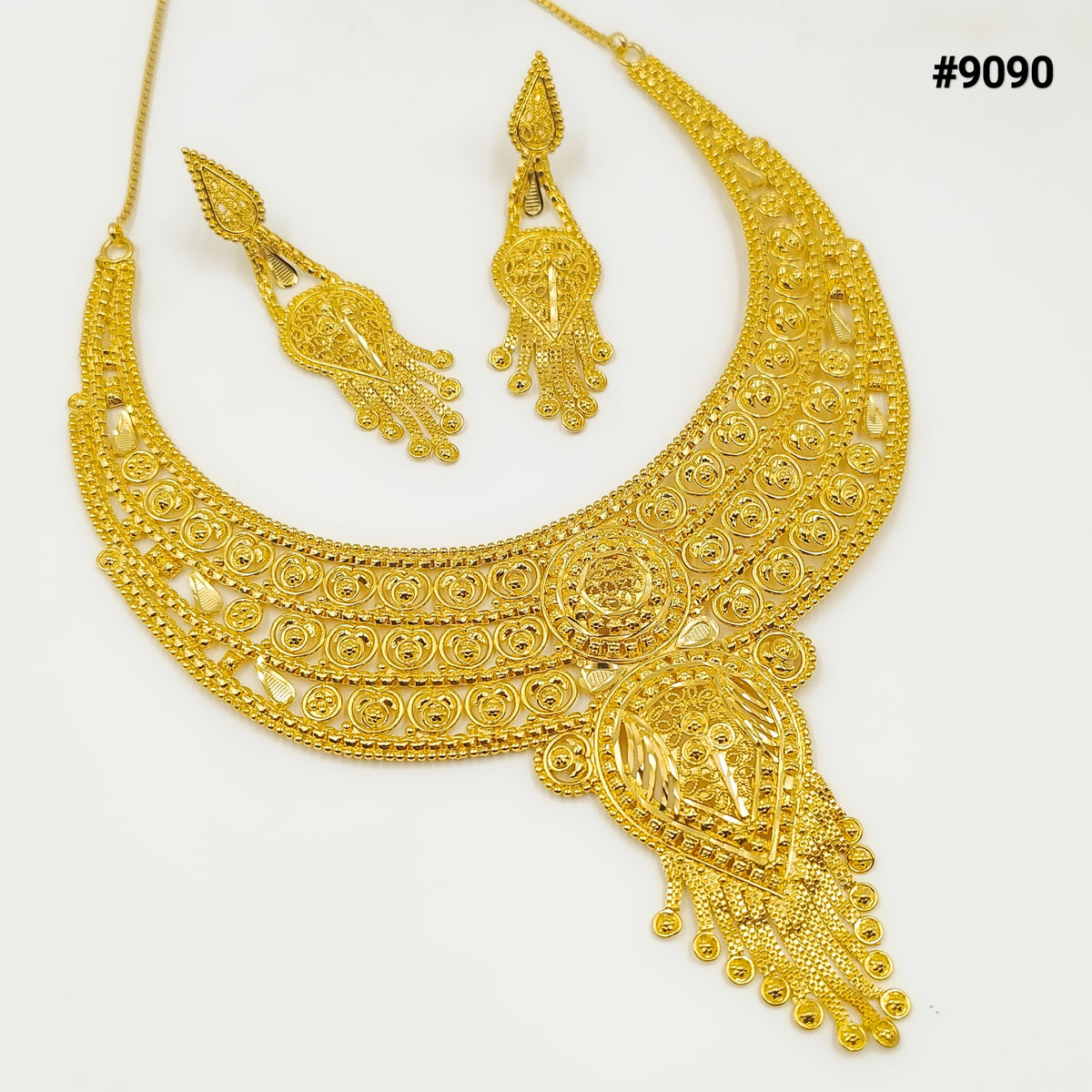 Gold Plated SHORT NECKLACE 5 Gram Gold Plated Jewellery PMJ Model No: 9090