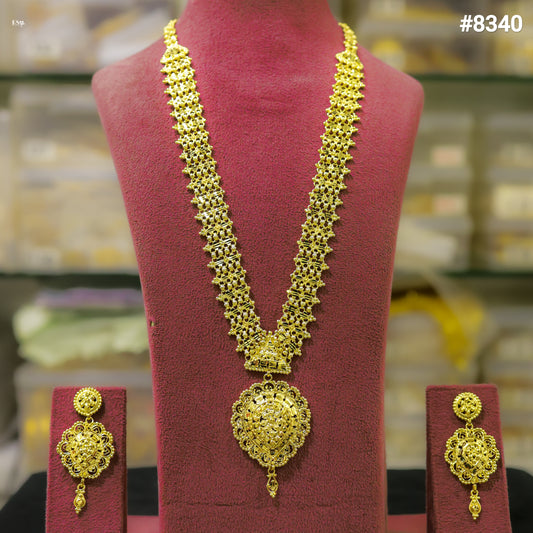 Gold Plated LONG NECKLACE 5 Gram Gold Plated Jewellery PMJ Model No : 8340