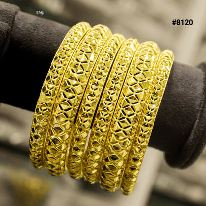 Gold Plated 6 Pcs Set BANGLE 5 Gram Gold Plated Jewellery PMJ Model No : 8120