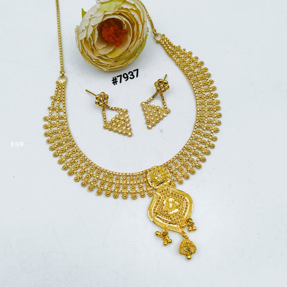 Gold Plated Short Necklace 5 Gram Gold Plated Jewellery PMJ Model No : 7937